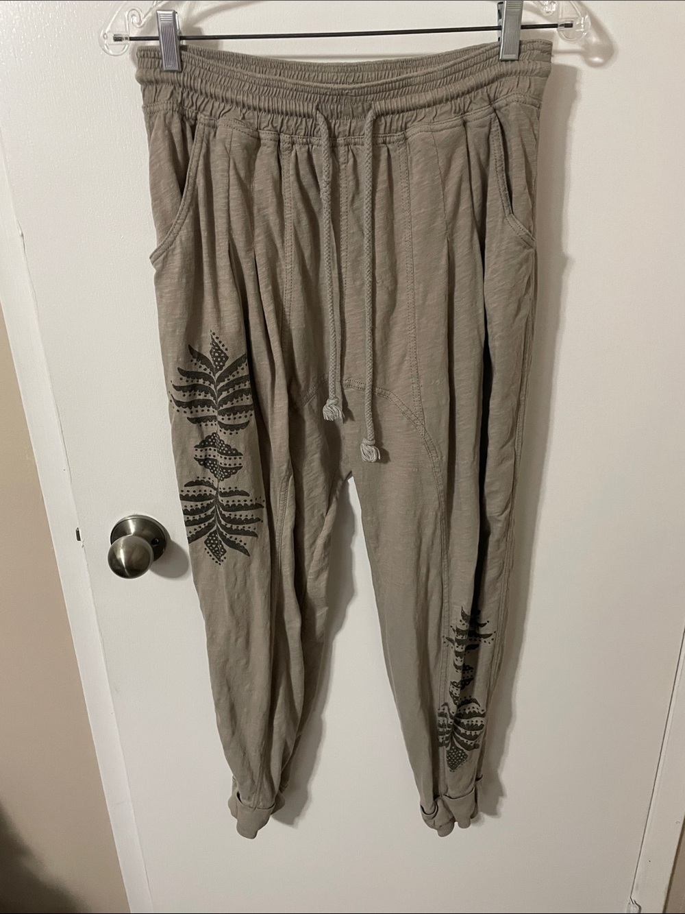 Anthropologie Daily Practice Printed Beige Joggers Size XS